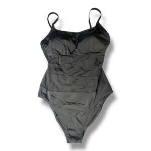 Women's Mesh Scoop Neck One Piece Swimsuit - Shade & Shore™ Black L